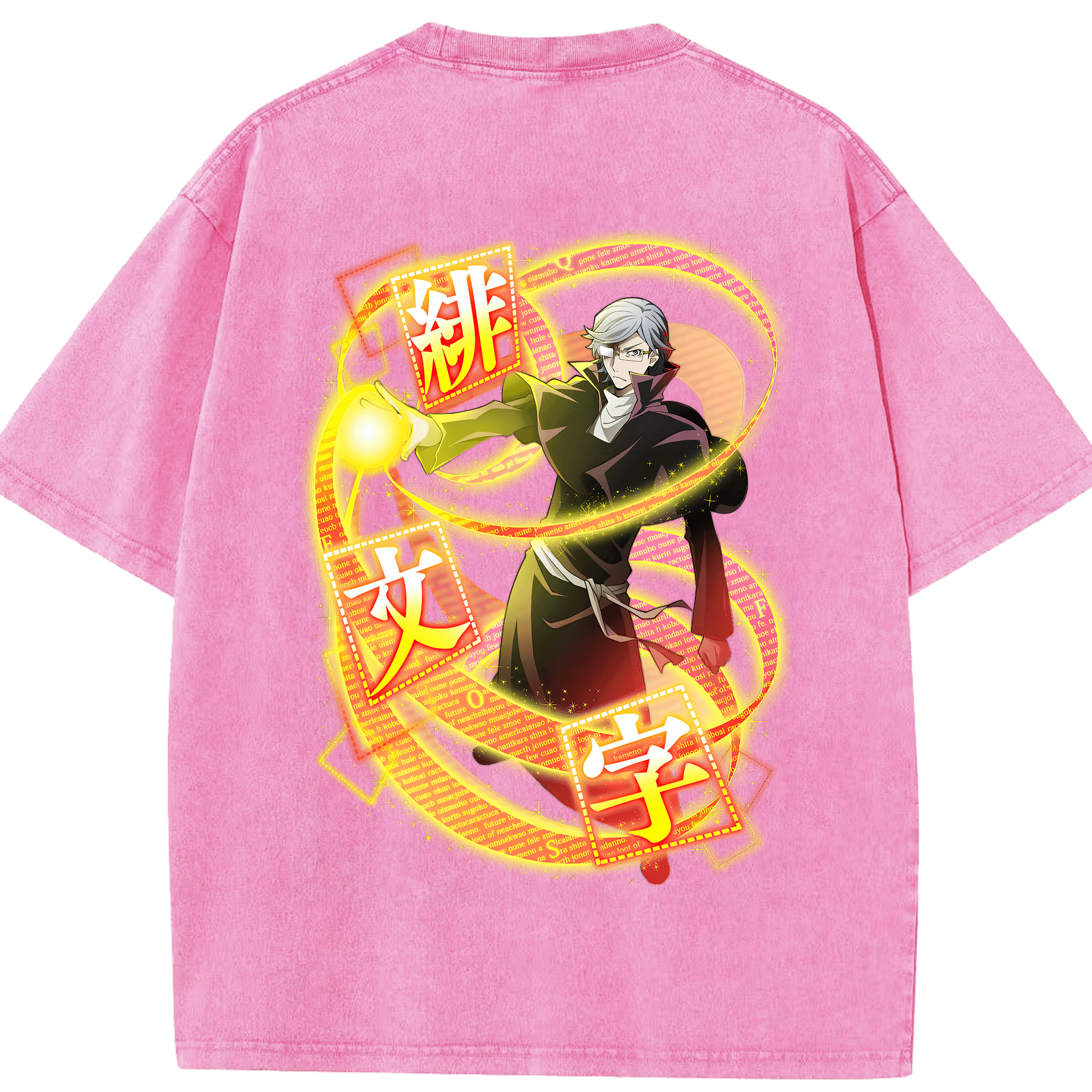 （画像用） 文豪ストレイドッグス Bungo Stray Dogs 綿100% ヴィンテージ風 半袖Tシャツ（背面プリント）